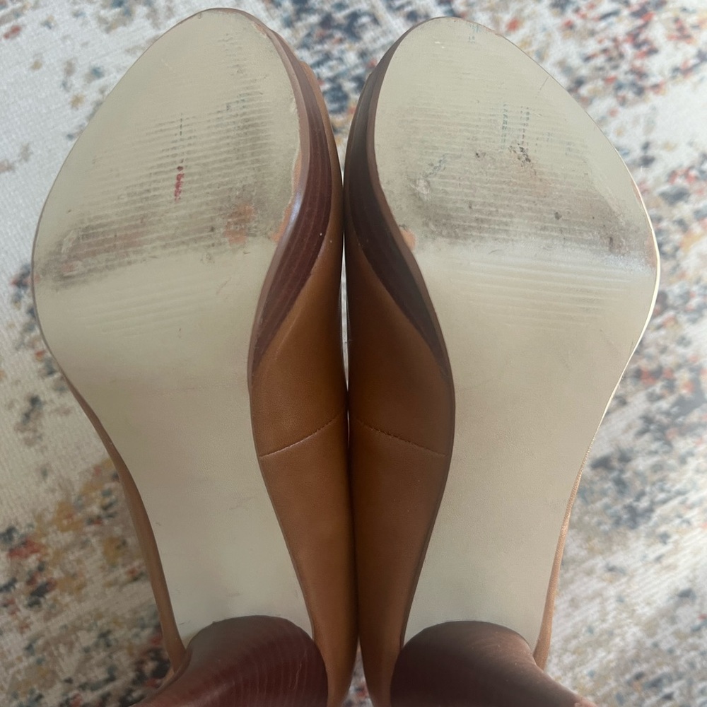 Style & Co Brown Peep Toe Heels - Picture 7 of 8